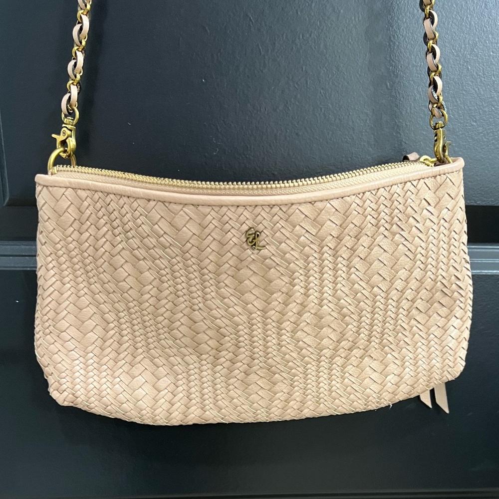 Elliott Lucca Woven Crossbody Bag in Light Beige